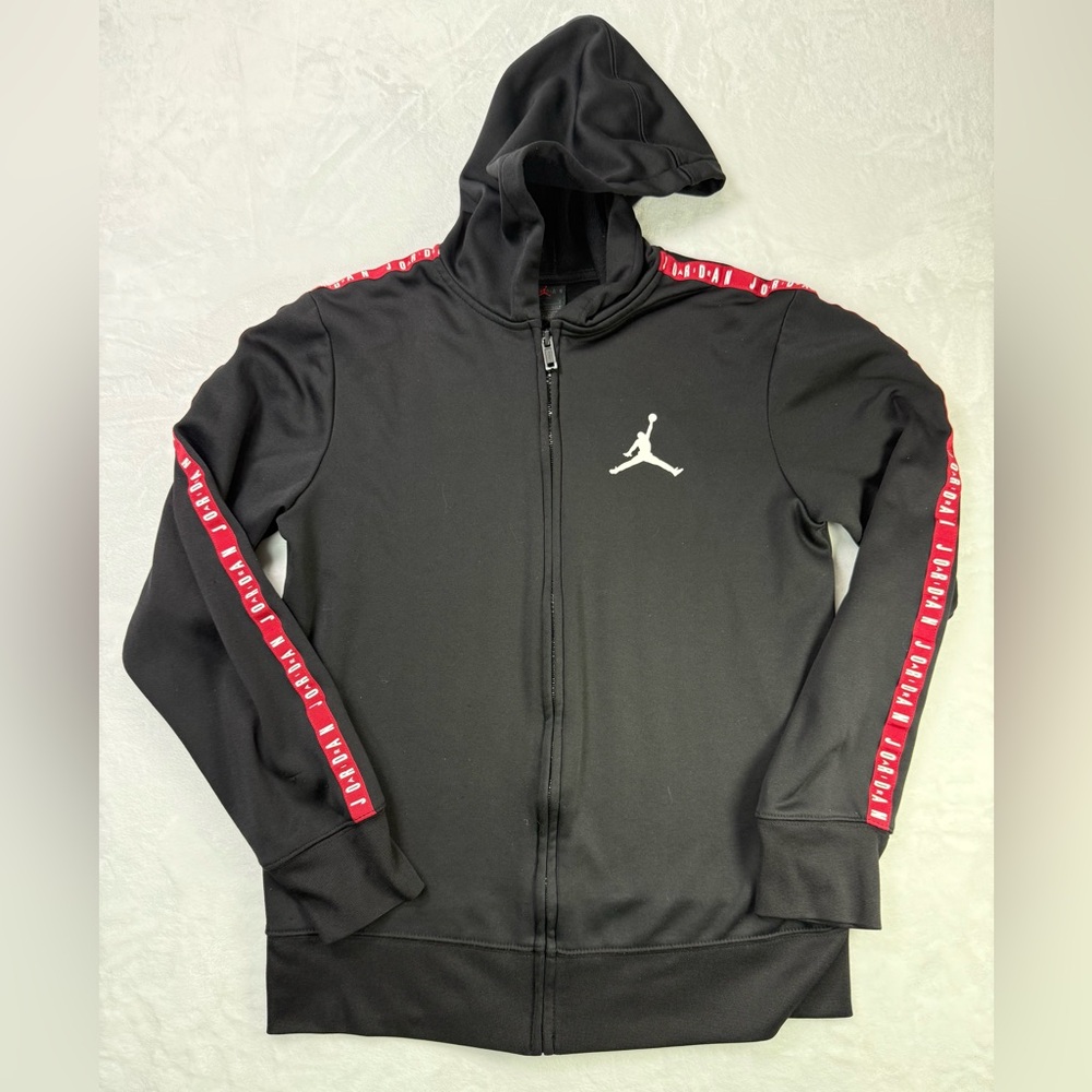 Jordan Jumpman Black and‎ Red Performance Zip-up Hoodie - Kids size Large